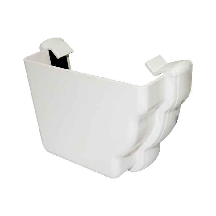 FloPlast External Stopend Left Hand for Niagara Ogee Rainwater System (White)