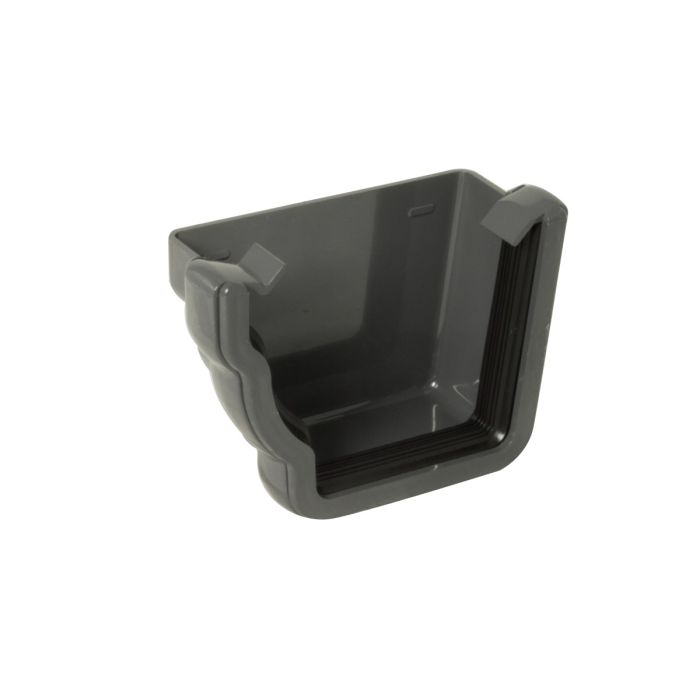 FloPlast External Stopend Left Hand for Niagara Ogee Rainwater System (Anthracite Grey)