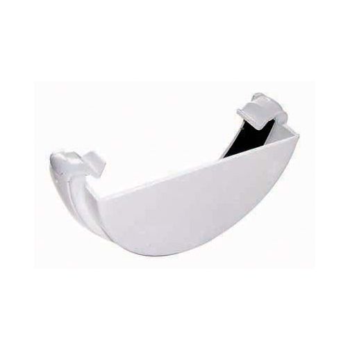 FloPlast External Stopend 112mm Half Round Gutter (White)