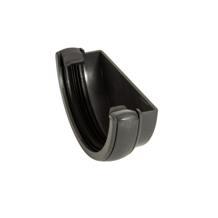 FloPlast External Stopend 112mm Half Round Gutter (Anthracite Grey)