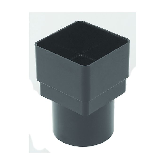 FloPlast Square to Round Downpipe Adaptor Round (Anthracite Grey)
