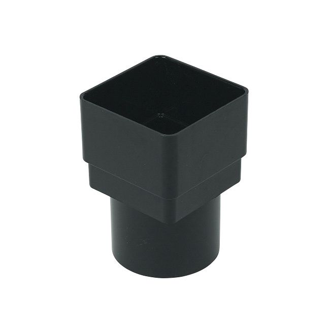 FloPlast Square to Round Downpipe Adaptor (Black)