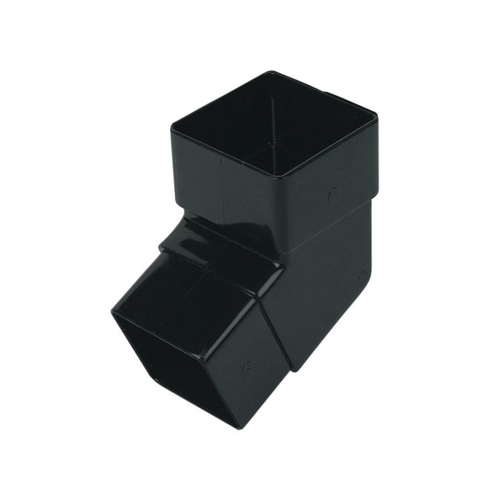 FloPlast 112.5 Degree Offset Bend for 65mm Square Downpipe (Black)
