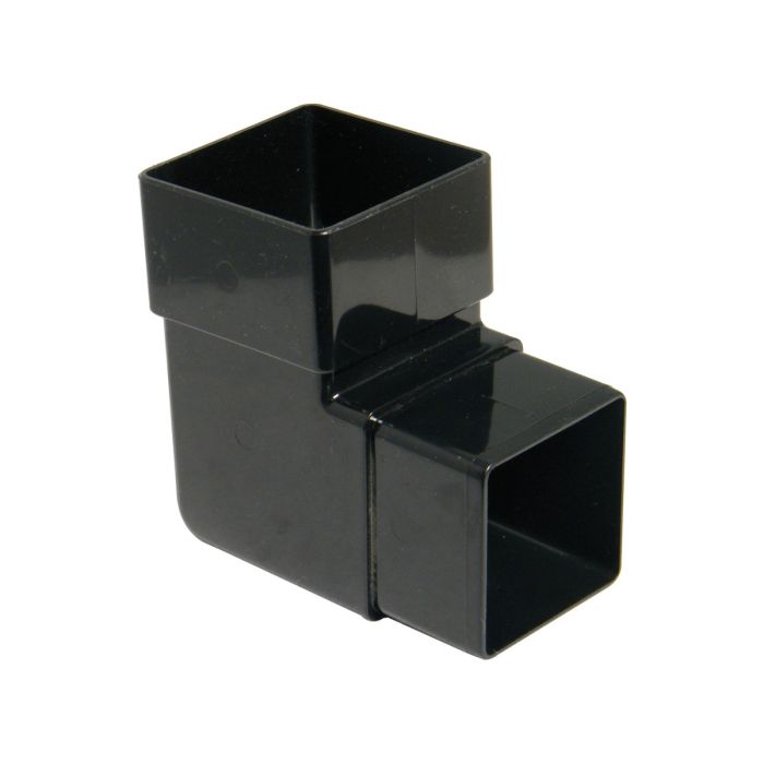 FloPlast 92.5 Degree Offset Bend for 65mm Square Downpipe (Black)