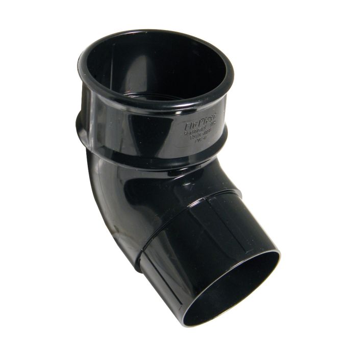 FloPlast 112.5 Degree Offset Bend for 68mm Round Downpipe (Black)