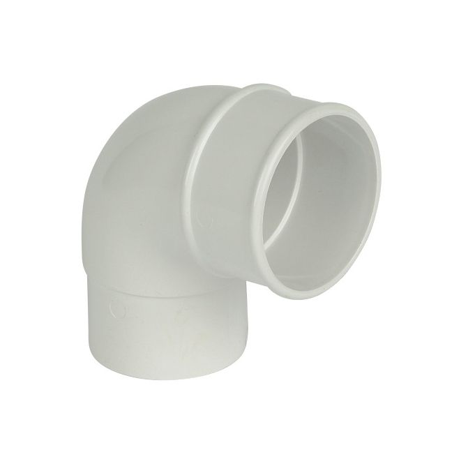 FloPlast 92.5 Degree Offset Bend for 68mm Round Downpipe (White)