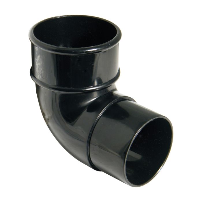 FloPlast 92.5 Degree Offset Bend for 68mm Round Downpipe (Black)
