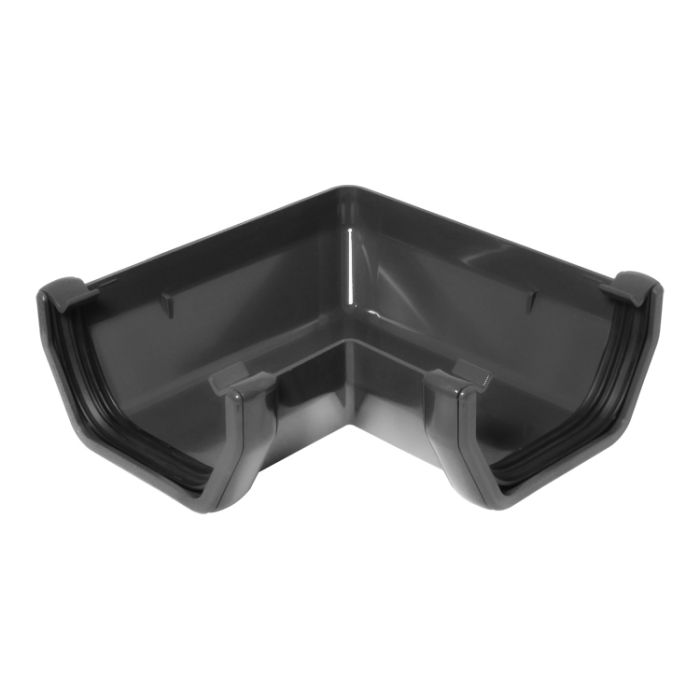 FloPlast 90 Degree Angle for 114mm Square Rainwater System (Anthracite Grey)