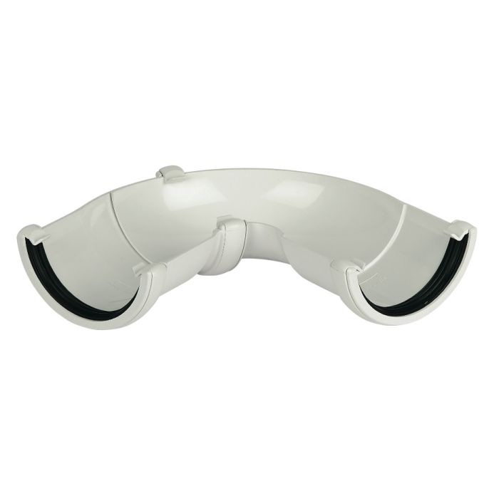 FloPlast 50 to 156 Degree Adjustable Angle 112mm Half Round Gutter (White)