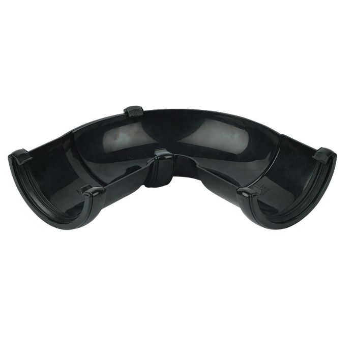 FloPlast 50 to 156 Degree Adjustable Angle 112mm Half Round Gutter (Black)