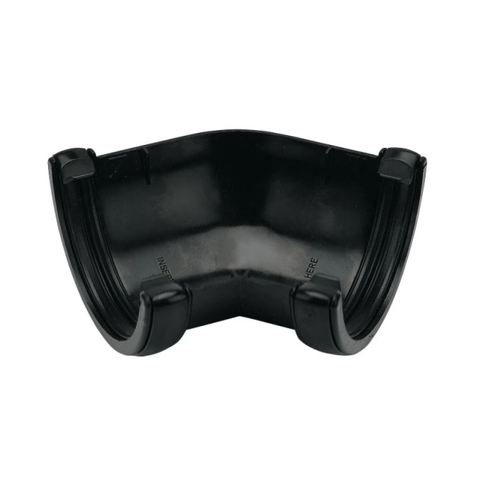 FloPlast 45 Degree Angle 112mm Half Round Gutter (Black)
