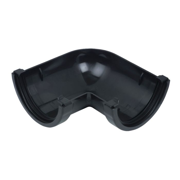 FloPlast 90 Degree Angle 112mm Half Round Gutter (Black)