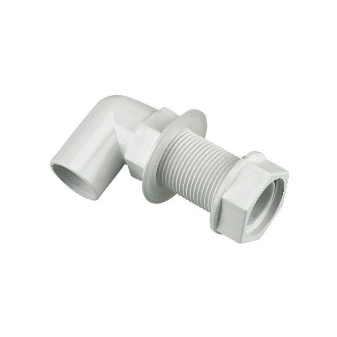 FloPlast Overflow Bent Tank Connector (21.5mm) (White)