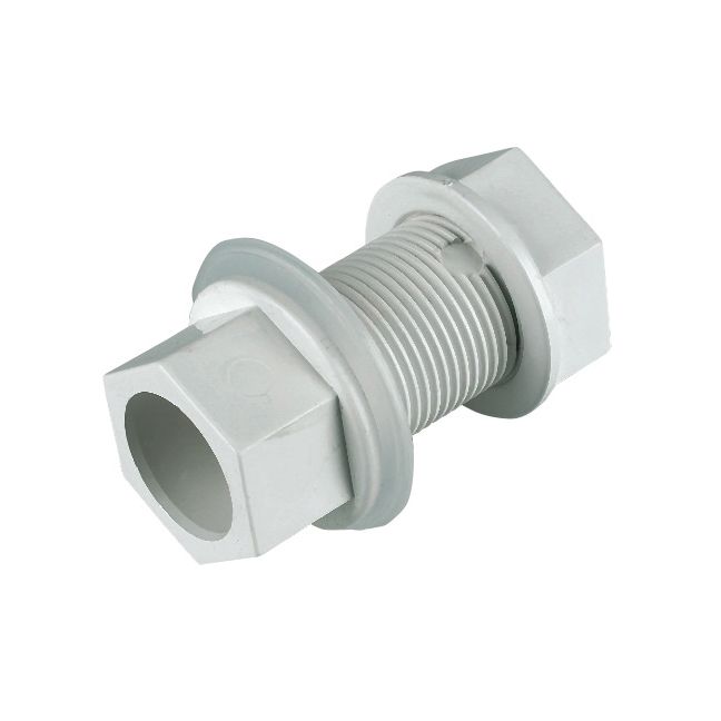 FloPlast Overflow Straight Tank Connector (21.5mm) (White)
