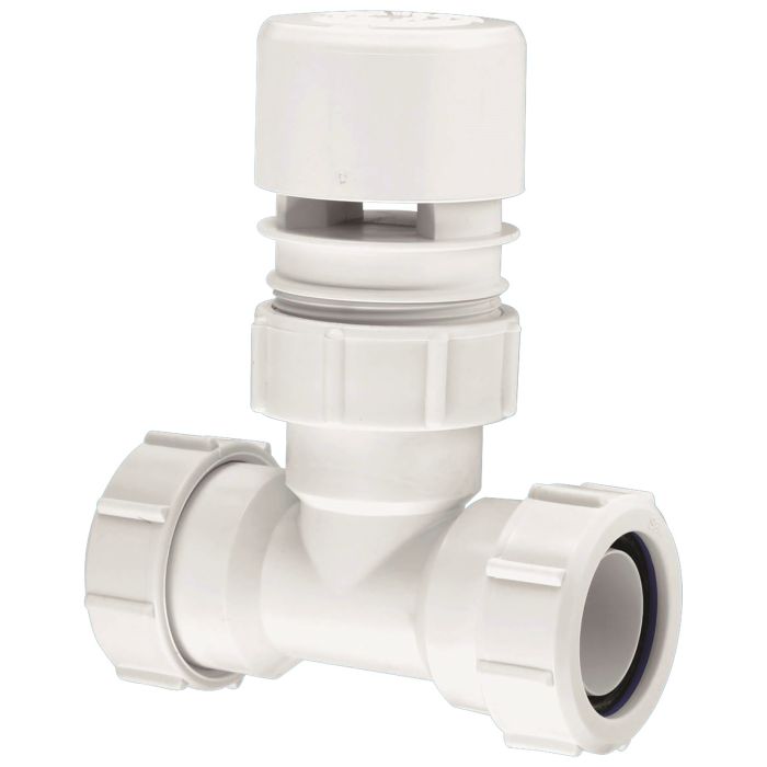 McAlpine 1.1/4 Inch Ventapipe Multifit Tee White