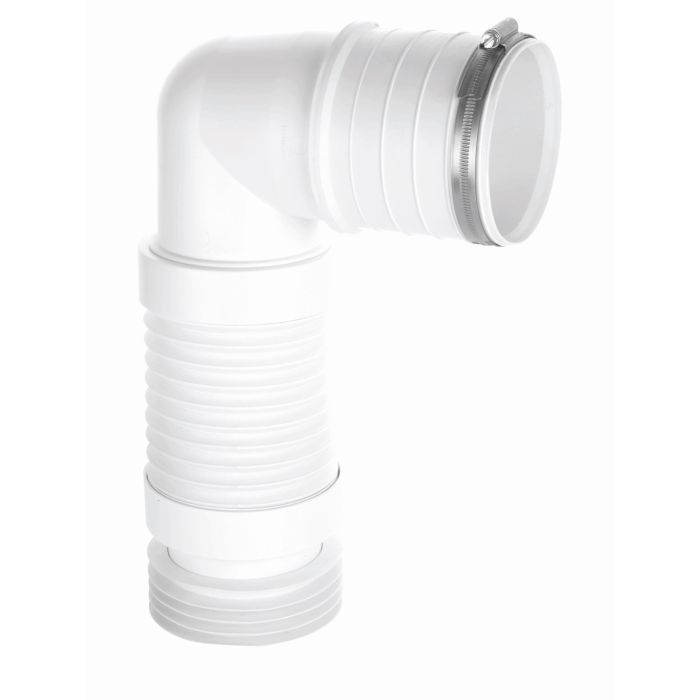 McAlpine Short 90 Back to Wall Flexible Pan Connector (90mm)