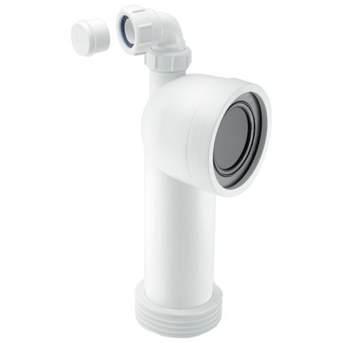 McAlpine 90 Bend Adjustable Length Rigid Pan Connector with Vent Boss (110mm)