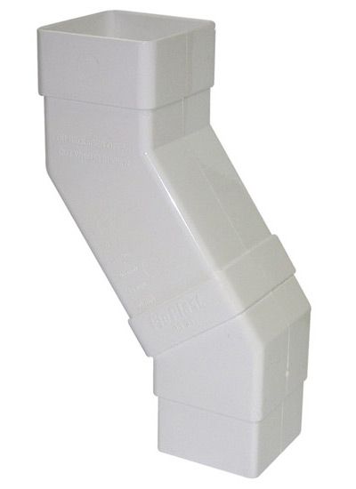 FloPlast Adjustable Offset Bend for 65mm Square Downpipe (White)