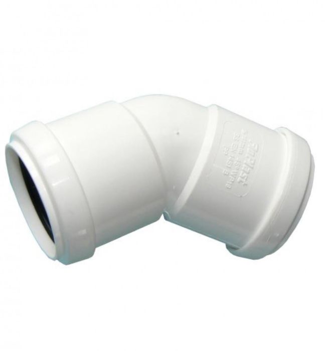 FloPlast 40mm Obtuse Bend for Push Fit Waste Pipe (White)