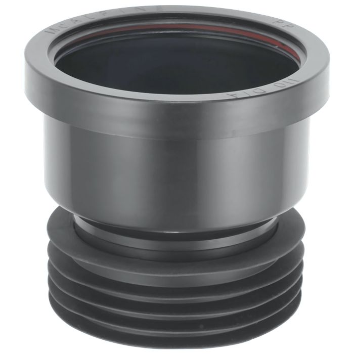 McAlpine Drain Connector with 'O' Seal Socket to Fit Pipe (110mm) (Black)