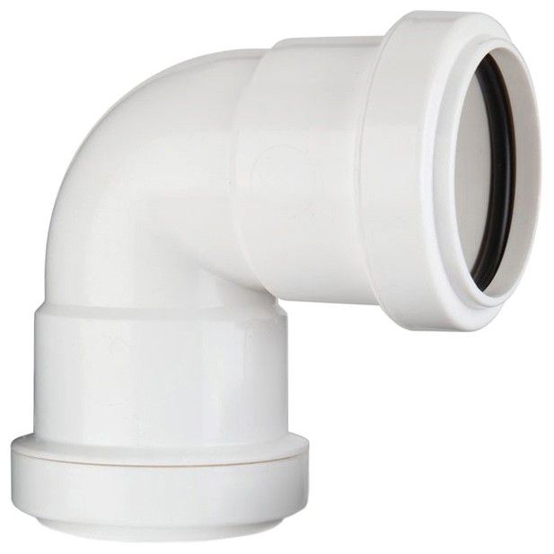 Push Fit Knuckle Bend 90 Degree (40mm) (White)