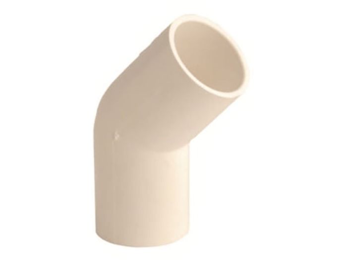 Solvent Weld Overflow Obtuse 45 Elbow (21.5mm) (White)
