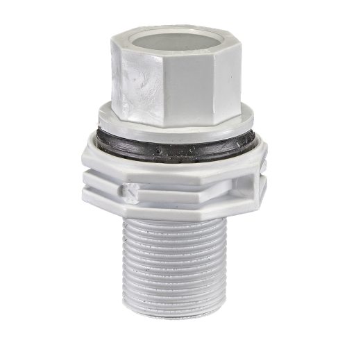Solvent Weld 21.5mm Overflow Straight Tank Connector White