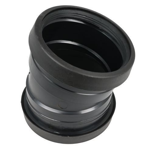 Masterflow 15 Deg Bend Double Socket Push Fit (110mm) (Black)