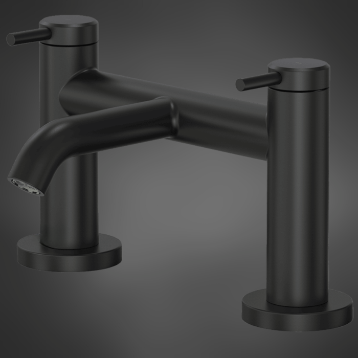 LeoNova Apex Noir Deck Mounted Bath Filler Matt Black Tap *Warehouse Clearance*