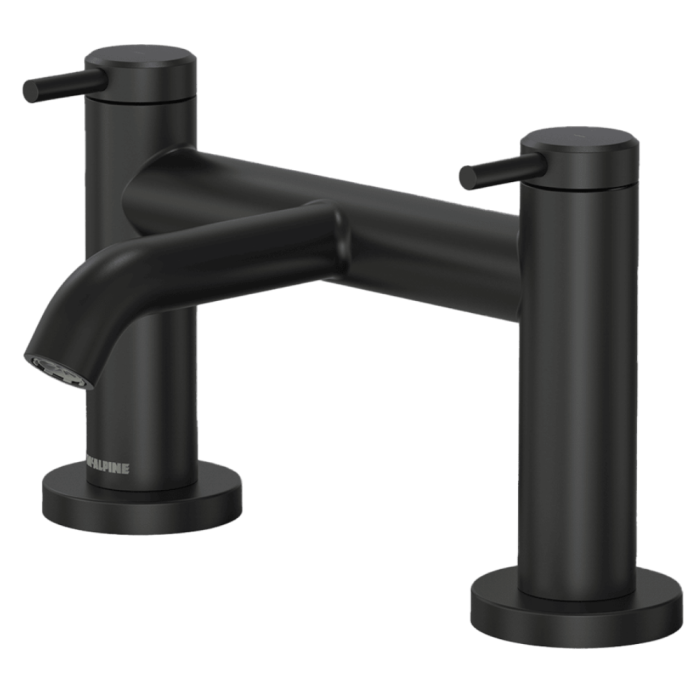 McAlpine Kelvin Deck Mounted Bath Filler Matt Black Tap
