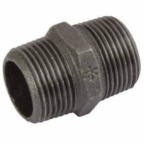 Malleable Black Iron Hexagon Nipple