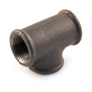 2 Inch Black Iron Equal Tee
