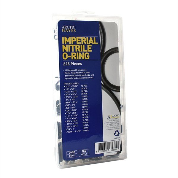 Arctic Hayes Imperial Nitrile O Ring Assortment Washer Kit ( 225 Pieces )