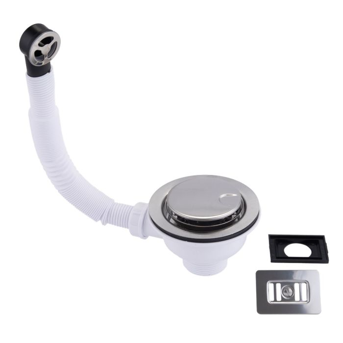McAlpine Universal Basket Strainer Waste (Brushed Cover)