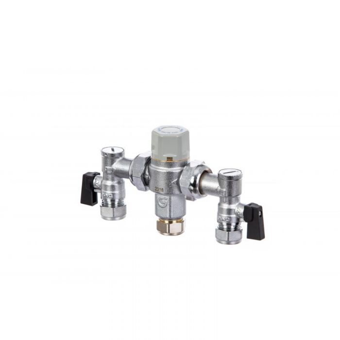 Altecnic Careflo ART5213 - 15mm  Merchant Thermostatic Mixing Valve MX With Service Valves