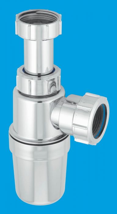 McAlpine Adjustable Inlet Slim Bottle Trap (1.1/4 Inch) (Chrome Plated)