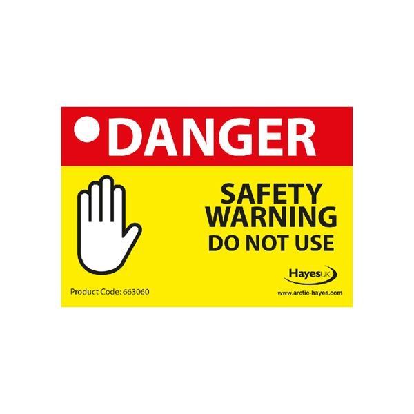Arctic Hayes DANGER Safety Warning Do Not Use Labels (Pack of 10)