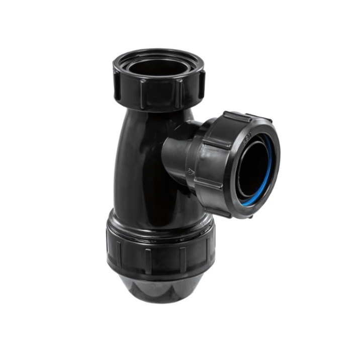 McAlpine Shallow Bottle Trap for use with Basins (1.1/4 Inch) (Black)