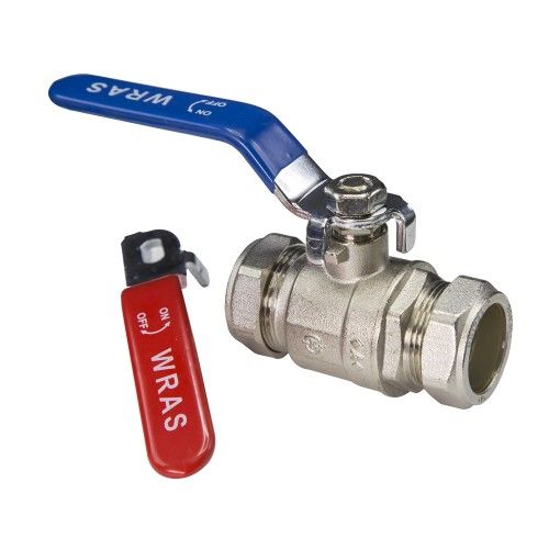 Red/Blue Lever Full Bore Ball Valve 15mm (WRAS)