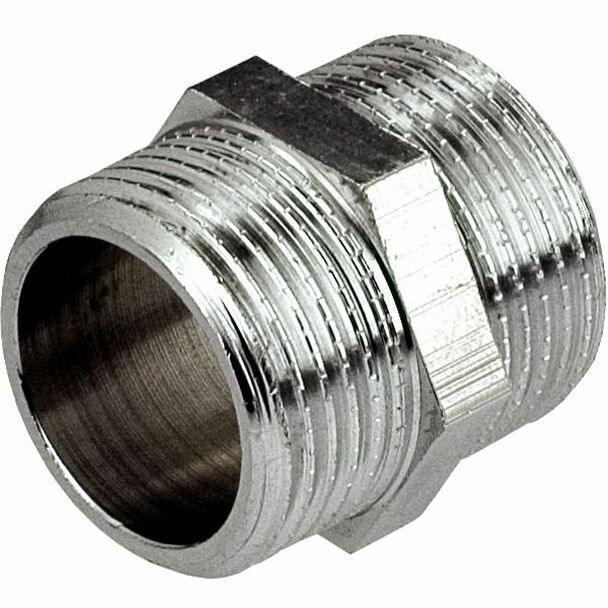 Hexagon Nipple (1/2 Inch) (Chrome Plated)
