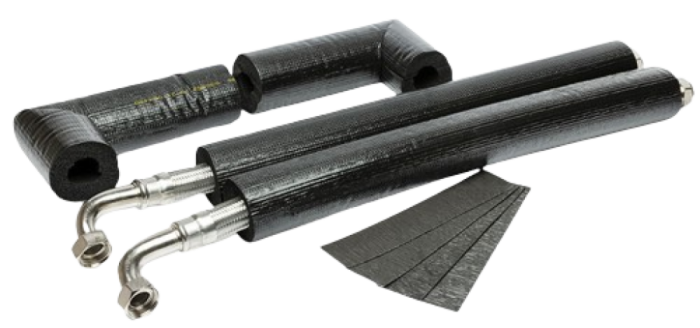 Pre-Insulated Angled Heat Pump Flexi Hose (Pair) (28mm x 300mm x 1.1/4 Inch BSPF)