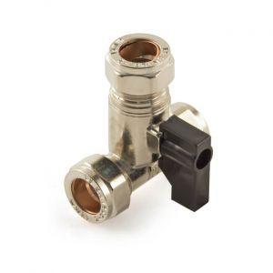 Chrome Isolating TEE Valve 15mm