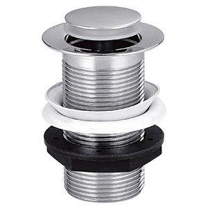 Keyplumb Push Down Clicker Basin Waste Unslotted Chrome (1.1/2 Inch)