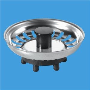 McAlpine Basket Strainer Plug with Rubber Seal Stainless Steel