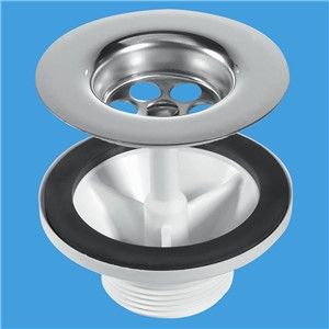 McAlpine 1.1/4 Inch x 85mm Stainless Steel Flange Belfast sink Waste With CP2H Plug