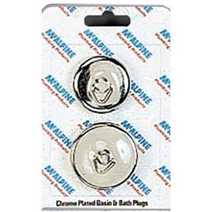 McAlpine No 6 Handipak - Chrome Plated Basin And Bath Plugs