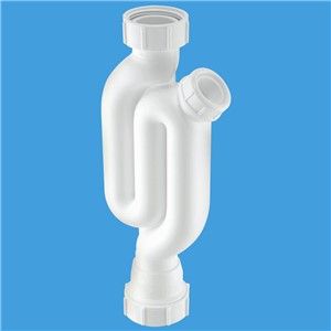 McAlpine 1.1/4 Inch x 1.1/2 Inch Straight Through Trap With 2 Cleaning Eyes