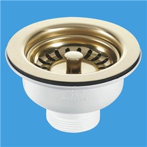 McAlpine 1.1/2 Inch Basket Strainer Waste Gold