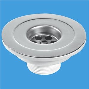 McAlpine 1.1/2 Inch x 113mm Stainless Steel Flange Sink Waste With Chain And Stay