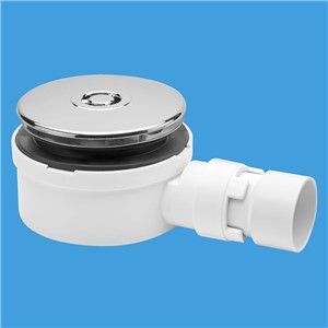 McAlpine Shower Trap Chrome Plated Plastic Mercedes Grid (90mm)